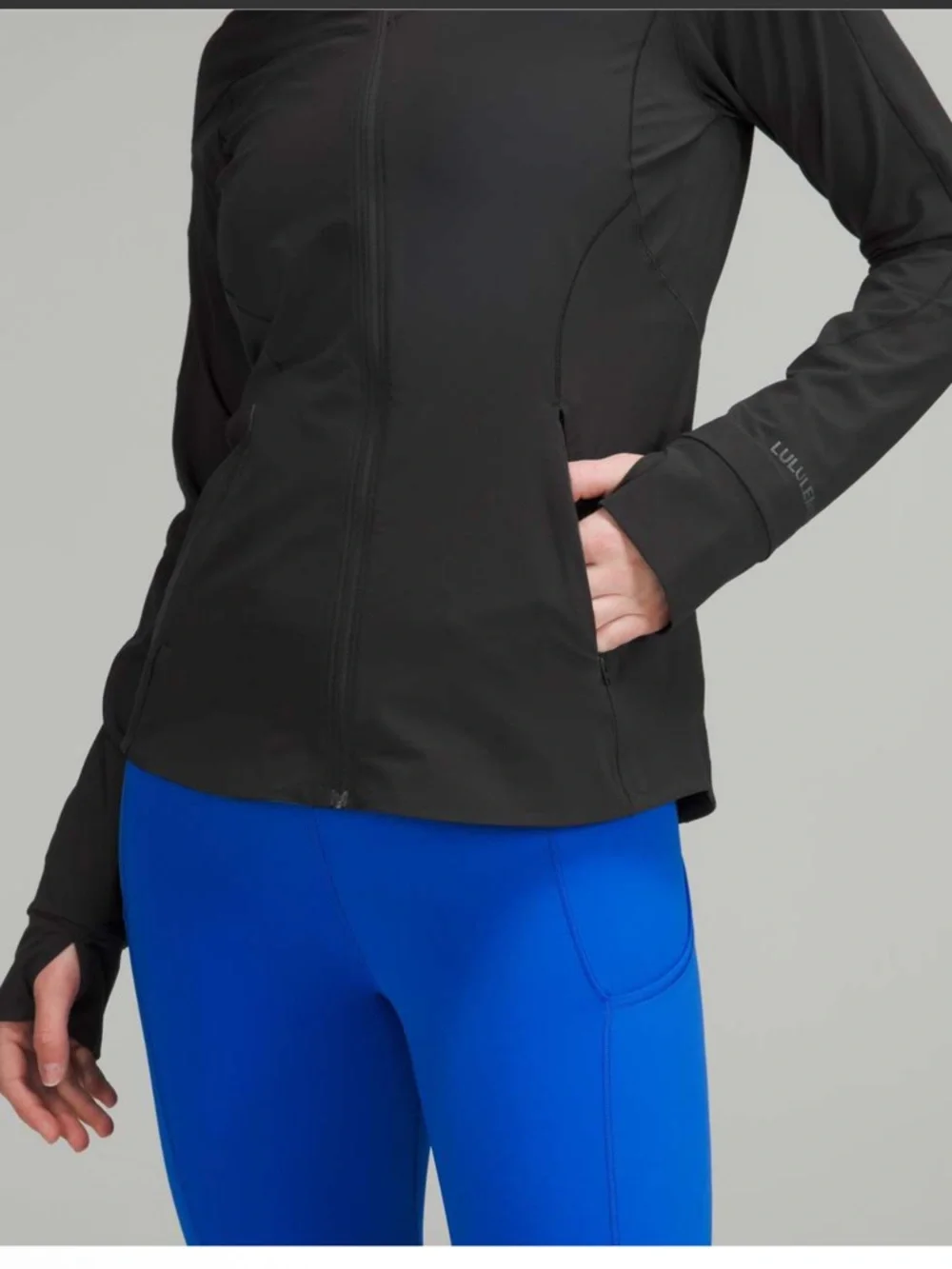 Lululemon stretchy Mist hooded Windbreaker Black water repellent size 6 women's - Picture 3 of 15